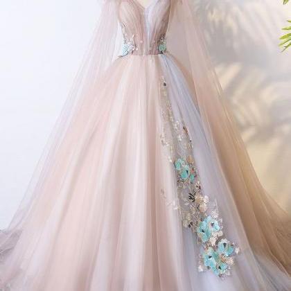 Pink Wedding Dress Tulle Wedding Dress Long..