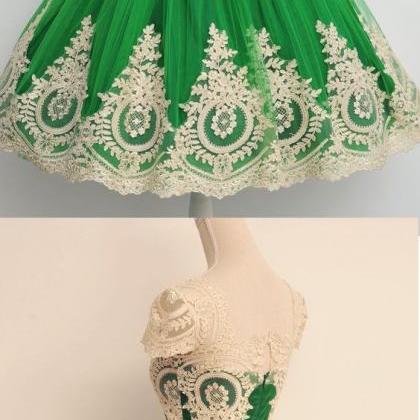 Gown Homecoming Dresses, Green Ball Gown..