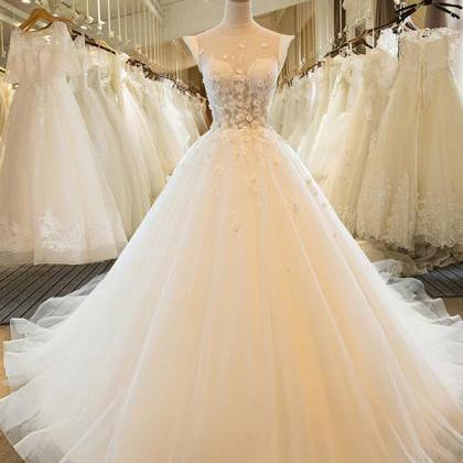 Charming Tulle Wedding Dress, Sexy Ball Gown..