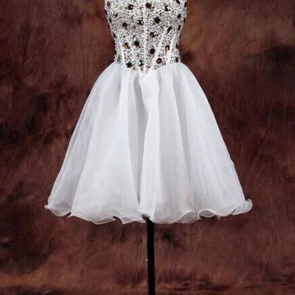 Cute Gray Sweetheart Neck Short Prom Dress,..