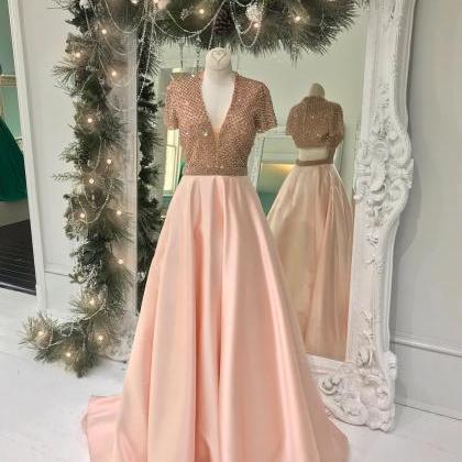 Sparkly Sequins Pink Long Prom Dress Evening Dress