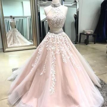 Charming Ball Gowns Custom Two Pieces Formal Dress..