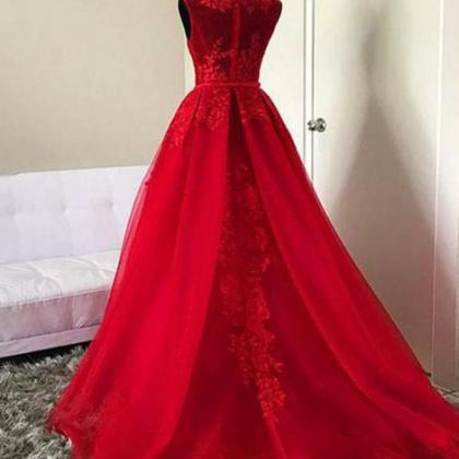Red Prom Dress,lace Evening Dress, Dance Dresses,..