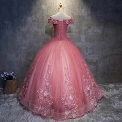 Pink Dresses, Shoulder Gowns, Long Gowns, Party..