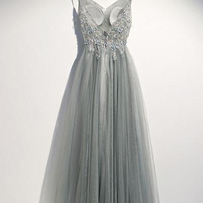 Strapless Party Dress, Lace Trim V - Neck Dress,..