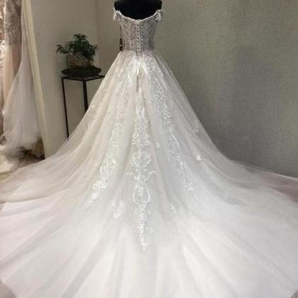 Sexy Strapless Wedding Dress, White Big Drag..