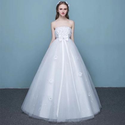 White Wedding Dress High Waist Wedding Dress..