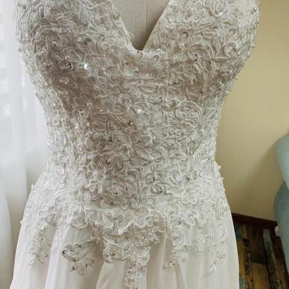 Spaghetti Strap Wedding Dress ,white Bridal..