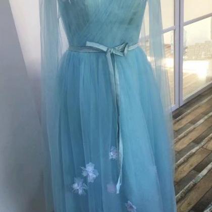 Sky Blue Prom Dress,off Shoulder Party Dress,..