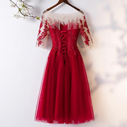 Red prom dress,off shoulder party d..
