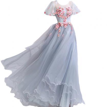 Gray Prom Dress,elegant Party Dress,fancy Ball..