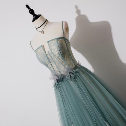 Spaghetti Strap Prom Dress,elegant Eveninng..