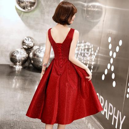 Little Charming Homecoming Dress, Simple Red..