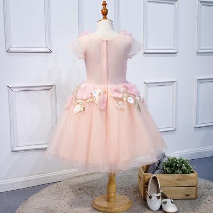 Pink Children Princess Evening Dress, Puffy Dress,..