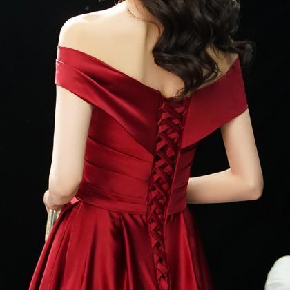 Off Shoulder Party Dress, Sexy Red Evening Dress..