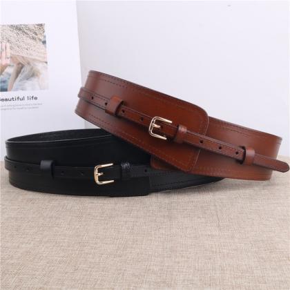 Leather wide belt, waist seal for w..