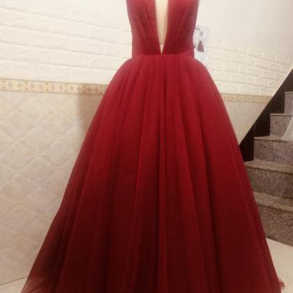 Black/red Princess Evening Dress, Backless, Halter..
