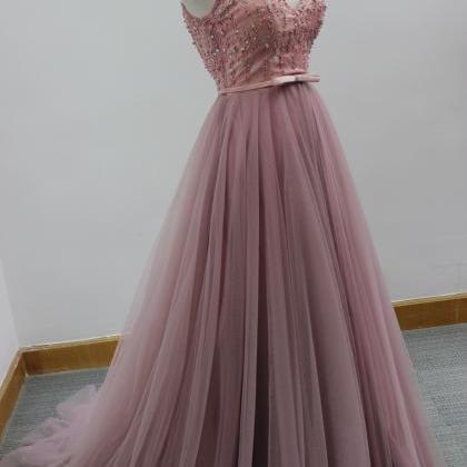 V-neck Prom Dress, Handmade Bridesmaid Dress, Sexy..