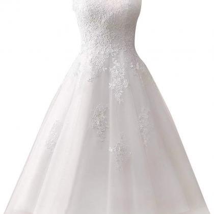 Lace Wedding Dress ,white Midi Dress,sleeveless..