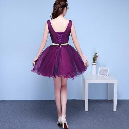 Handmade Floral ,grape Purple Homecoming Dress,..