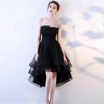 Black Homecoming Dress,strapless Party Dress,sexy..