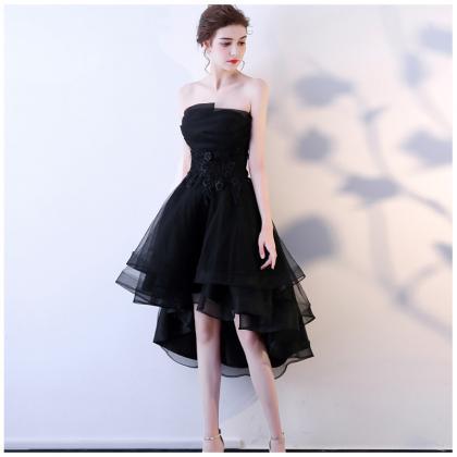 Black Homecoming Dress,strapless Party Dress,sexy..