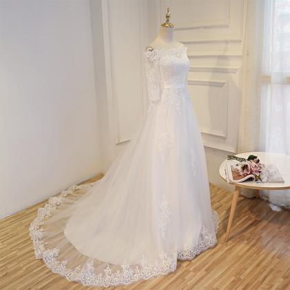 Off Shoulder Bridal Dress,mid Sleeve Dress,custom..