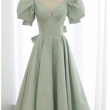 Bubble Sleeve Wedding Dress, Elegant Temperament..