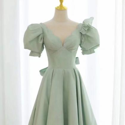 Bubble Sleeve Wedding Dress, Elegant Temperament..