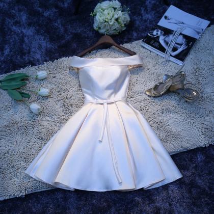 Satin Homecoming Dress, Simple Bridesmaids..