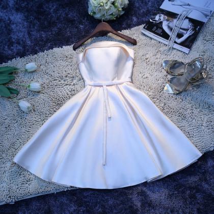 Satin Homecoming Dress, Simple Bridesmaids..