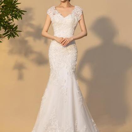 Lace Wedding Dress,mermaid Bridal Dress ,custom..