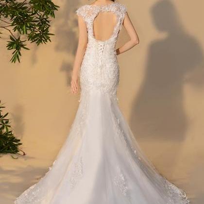 Lace Wedding Dress,mermaid Bridal Dress ,custom..