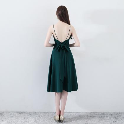Green Midi Dress,spaghetti Strap Prom Dress,daily..