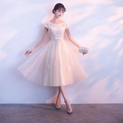 Cap Sleeve Homecoming Dresss,lace And Tulle..