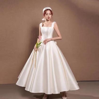 White Wedding Dress,spaghetti Straps Wedding..