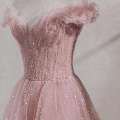 Shiny Party Dress,fairy Midi Dress, Pink Prom..