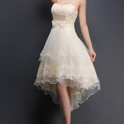 Strapless Homecoming Dress,high Low Dress ,sexy..