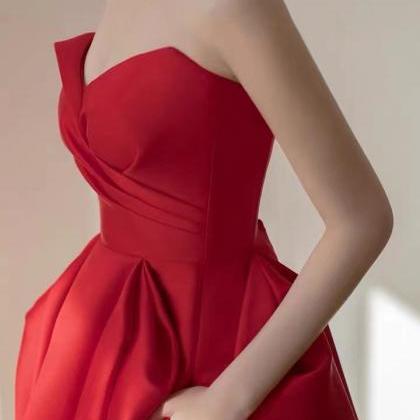 Red Homcoming Dress, Strapless Birthday Party..