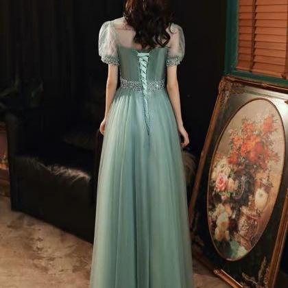 Green Evening Dress, Fairy Dream Prom Dress, Sweet..