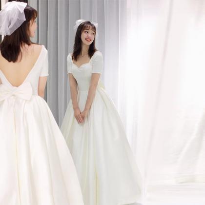 Short Sleeve Wedding Dress,ball Gown Bridal..