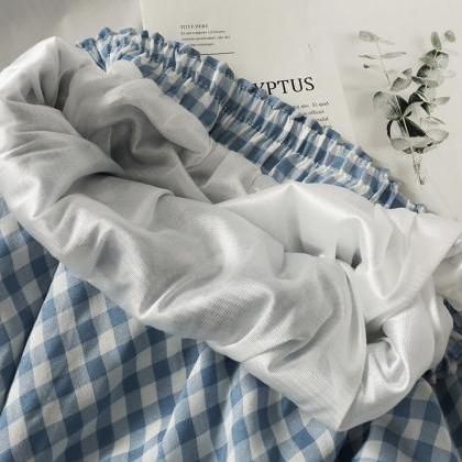 Vintage plaid patchwork flounce ski..