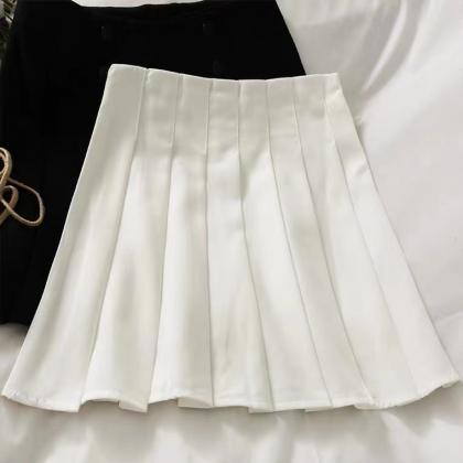 Temperament Breasted High Waist Skirt, Simple Pure..
