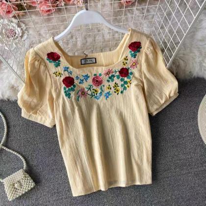 Summer, Vintage, Embroidery Literary Style, Ethnic..