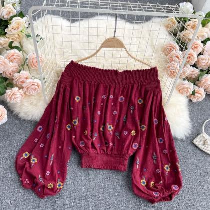 Ethnic Style, Heavy Embroidery Flowers,..