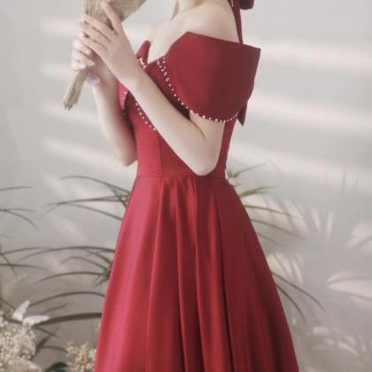 Red Ball Gown,off -shoulder Prom Dress,elegant..