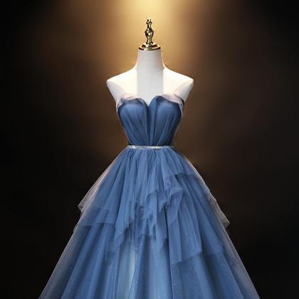 Strapless Party Dresses, Blue Evening Dresses,..