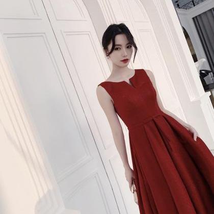 Sleeveless Prom Dress, Red Dress,custom Made