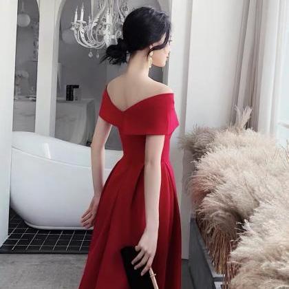 Off Shoulder Prom Dress, Red Dress,custom Made