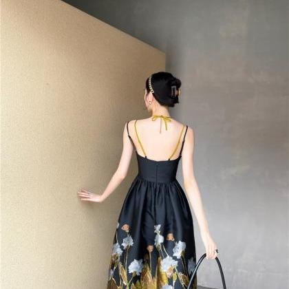 Little Black Dress. Beautifully Positioned Floral..